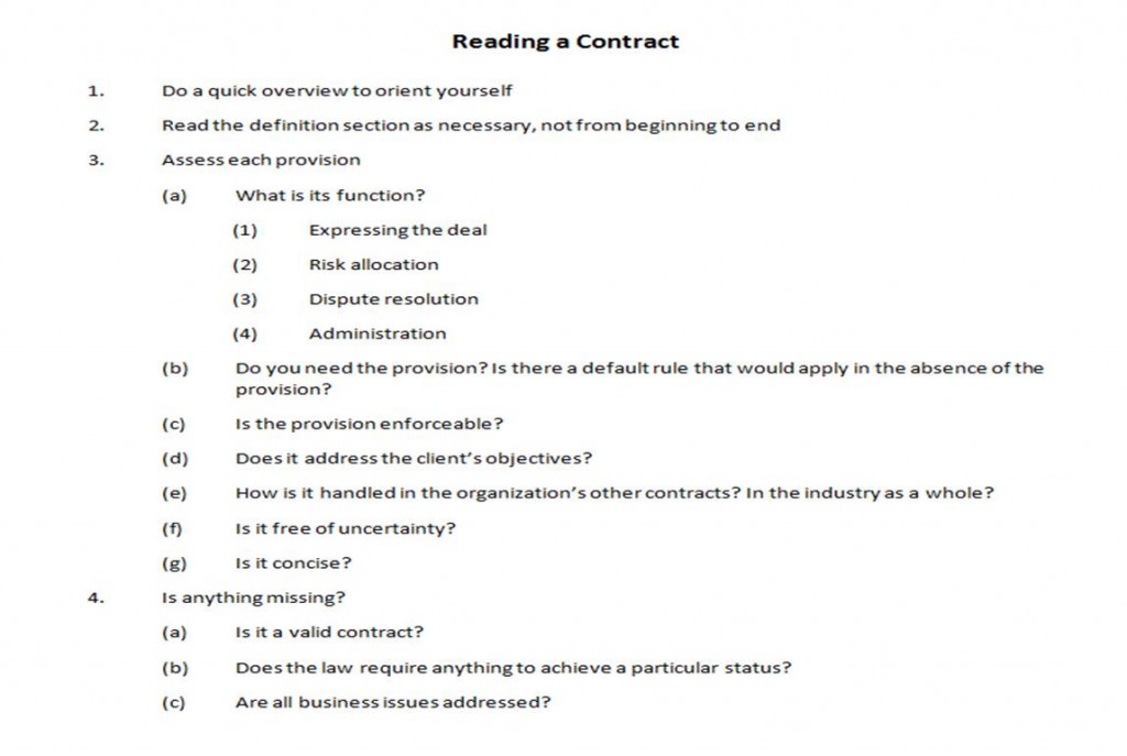 Reading a Contract