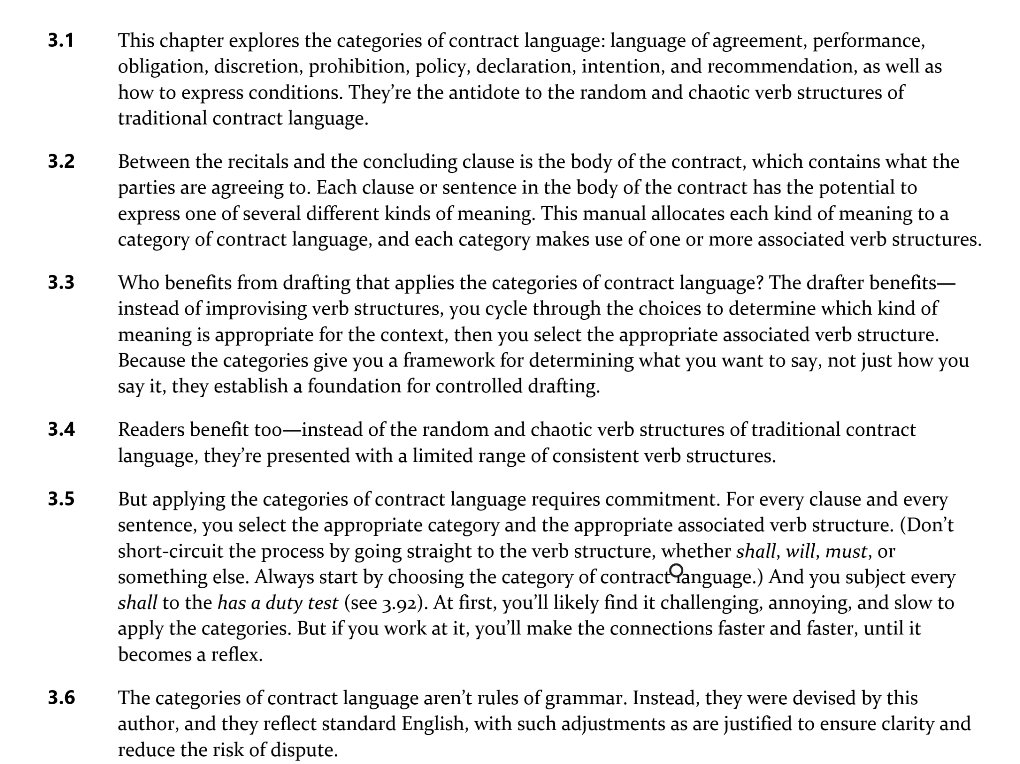 MSCD5 A New Opening to the Chapter on the Categories of Contract Language Adams on Contract